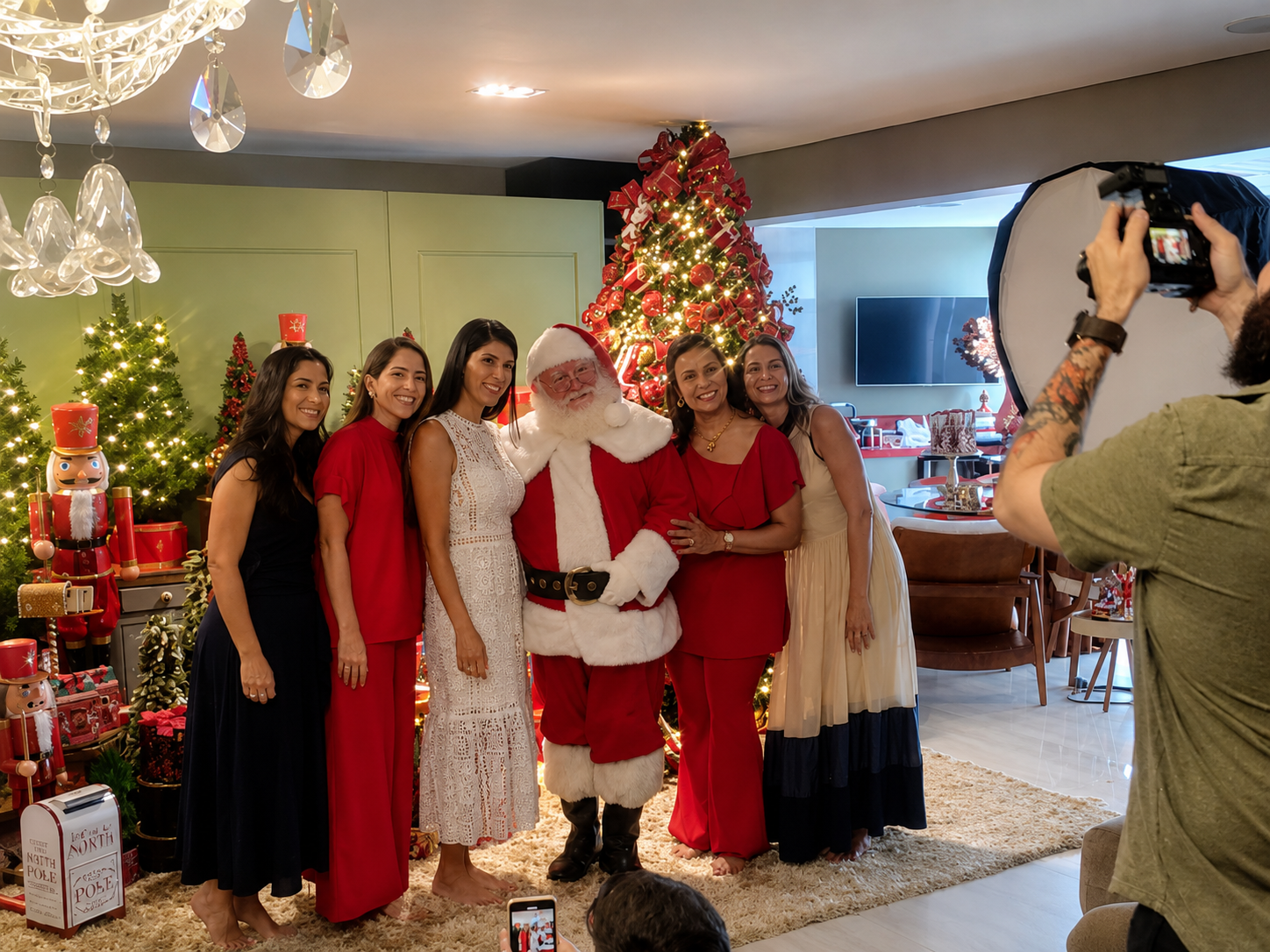 Visita do Papai Noel em ambiente residencial — CriaAção Entretenimento